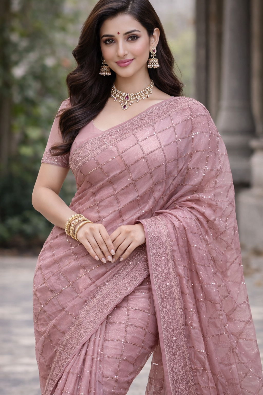 Premium Organza Embroidered Saree with Designer Cutwork Border