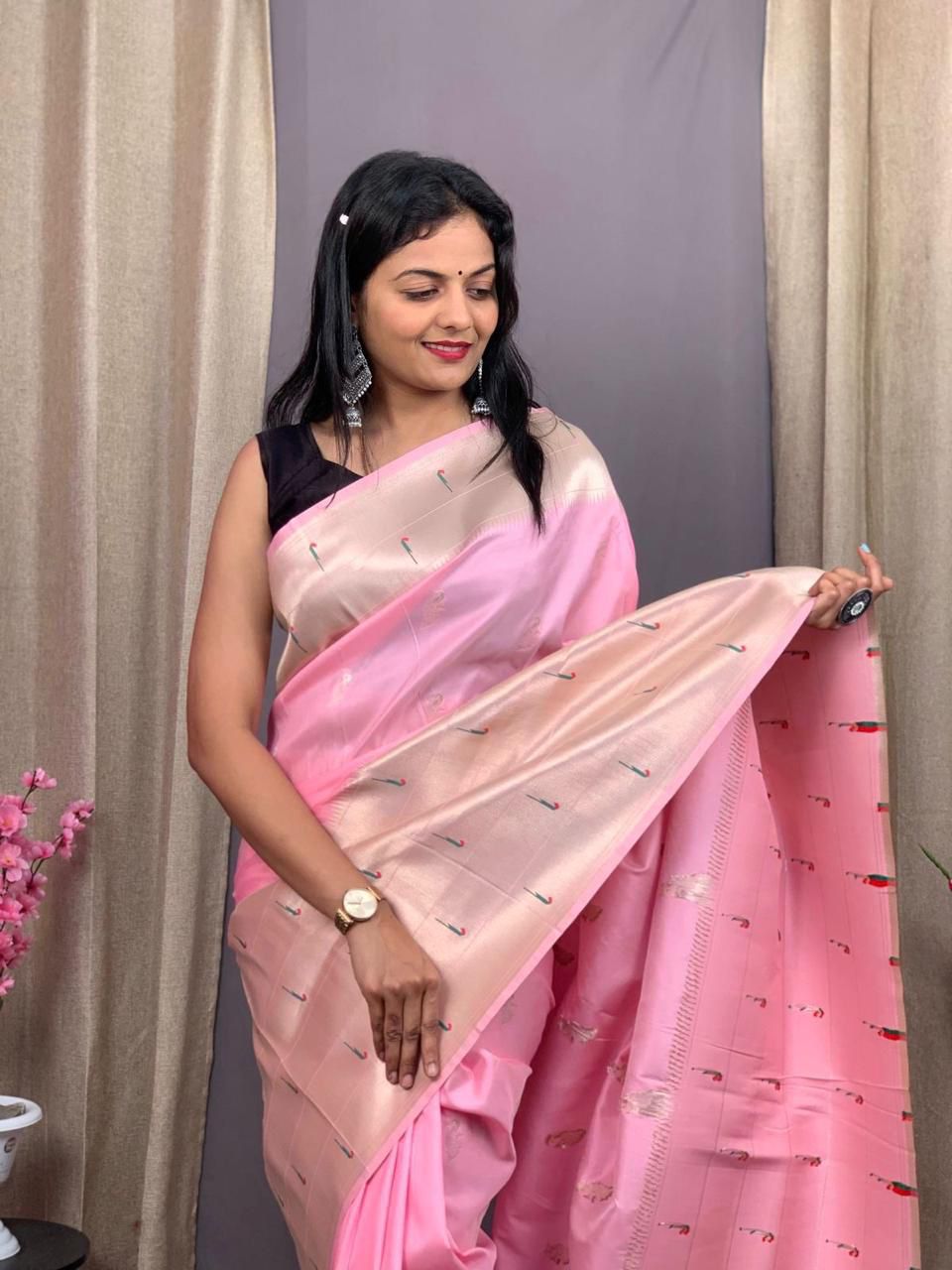 Pure Soft Kanchivaram Paithani Silk Saree – Regal Heritage Collection