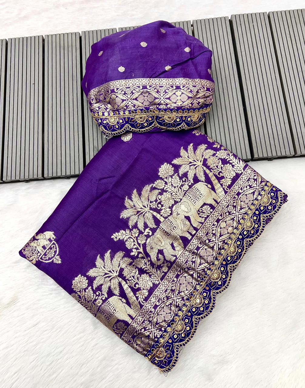 Pure Soft Russian Silk Designer Saree