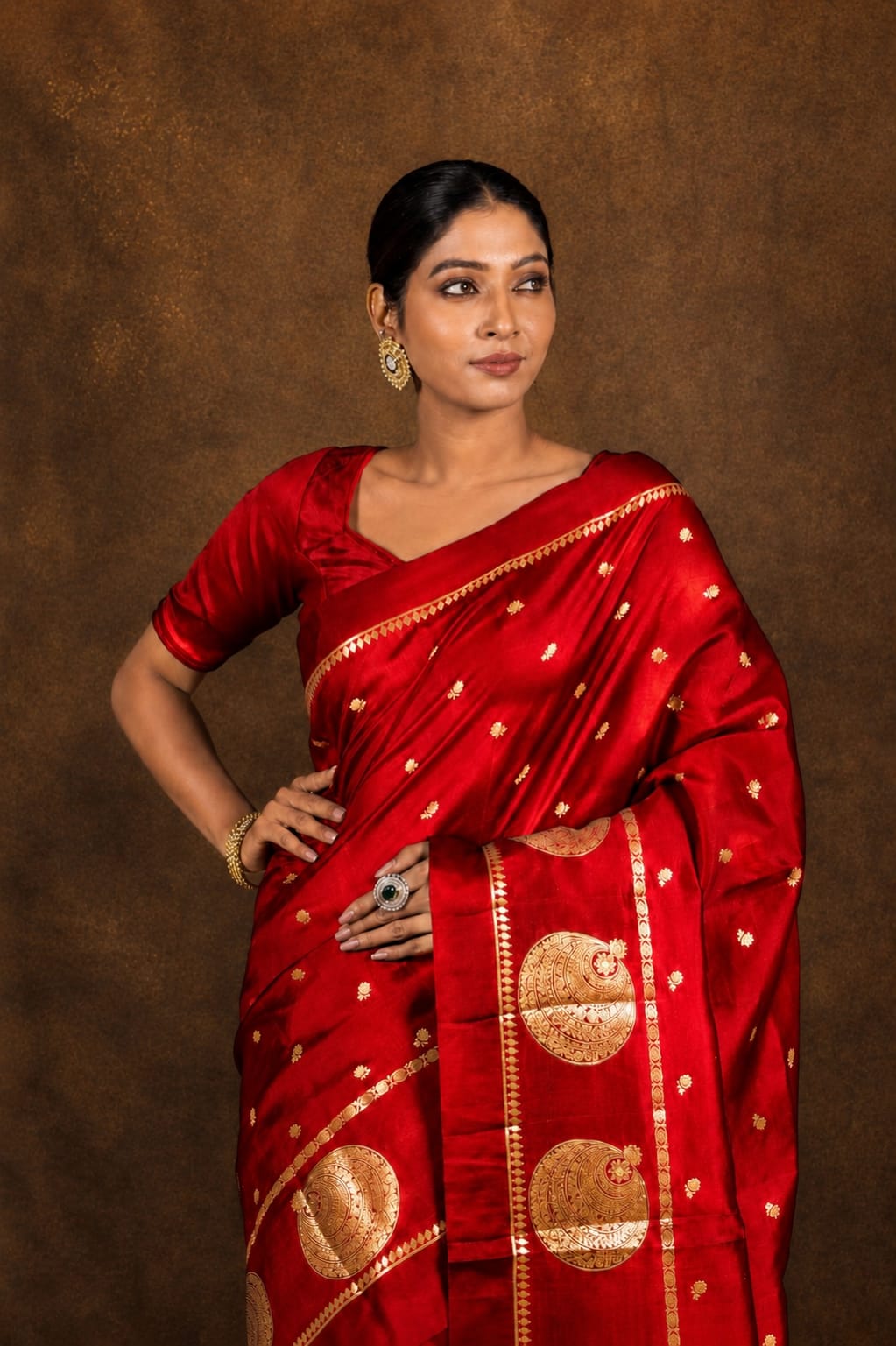 Red Banarasi Soft Semi Katan Silk Saree