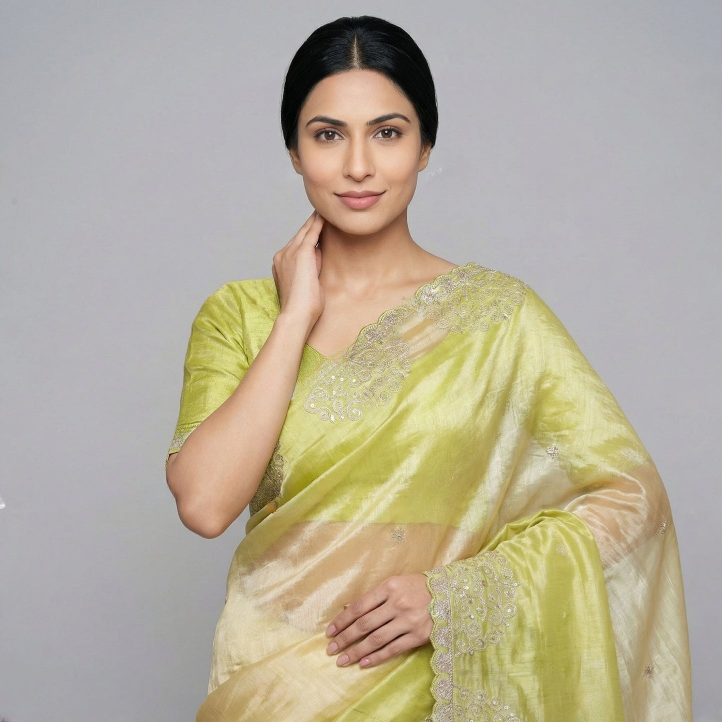 Soft Tissue Organza Silk Saree with Heavy Butta & Pita Work