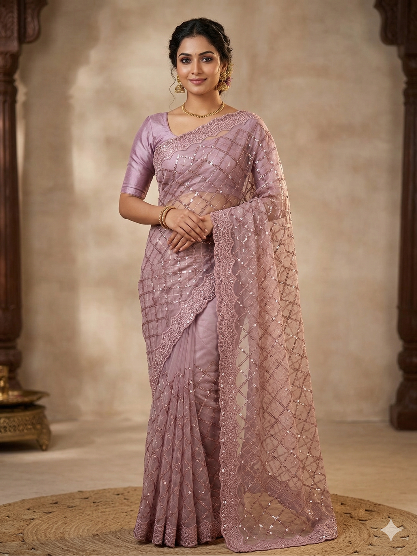 Premium Organza Embroidered Saree with Designer Cutwork Border