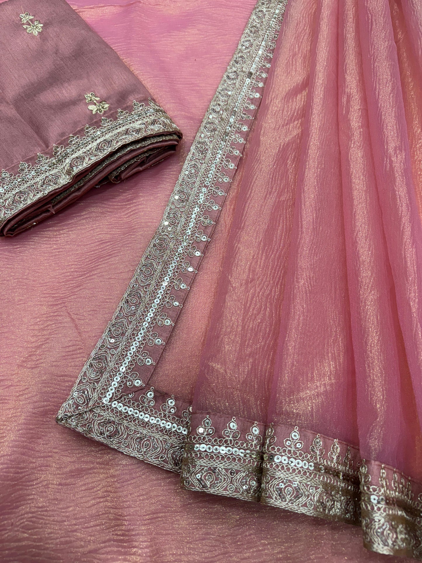 Bollywood Style Designer Saree – Banarasi Crush Twill Elegance