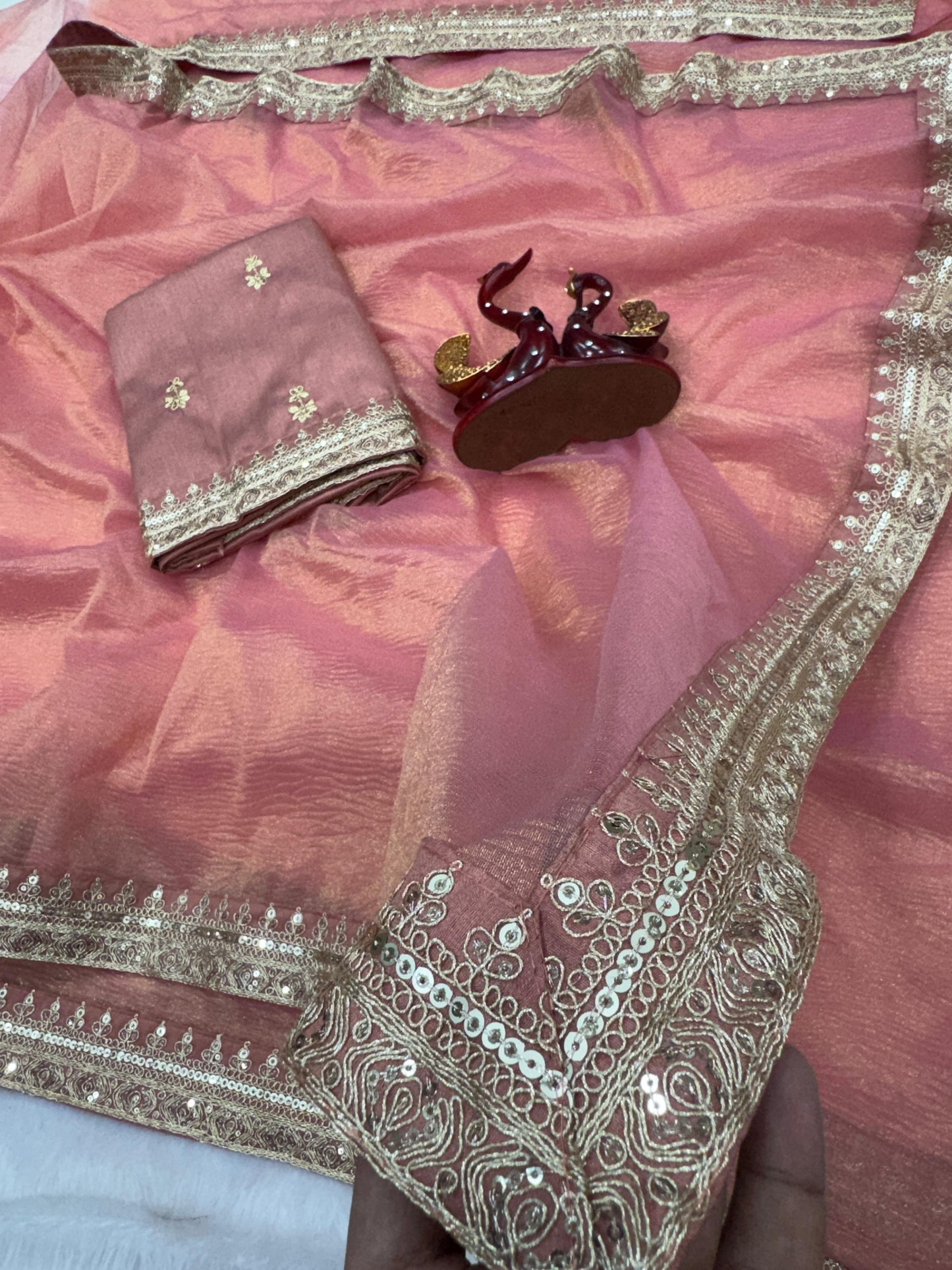Bollywood Style Designer Saree – Banarasi Crush Twill Elegance