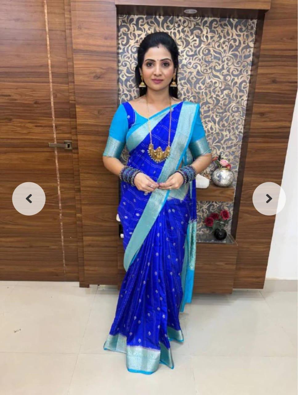 Banarasi Soft Chiniya Warm Silk Saree – Elegant All-Over Weaving Design
