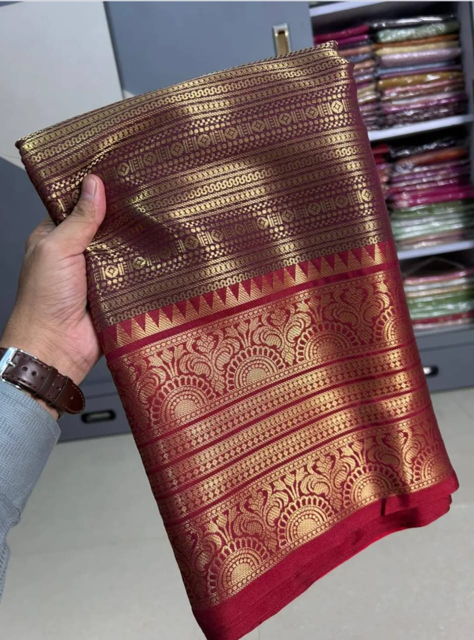 Banarasi Soft Semi Katan Silk Saree – Classic Zari Weaving Elegance