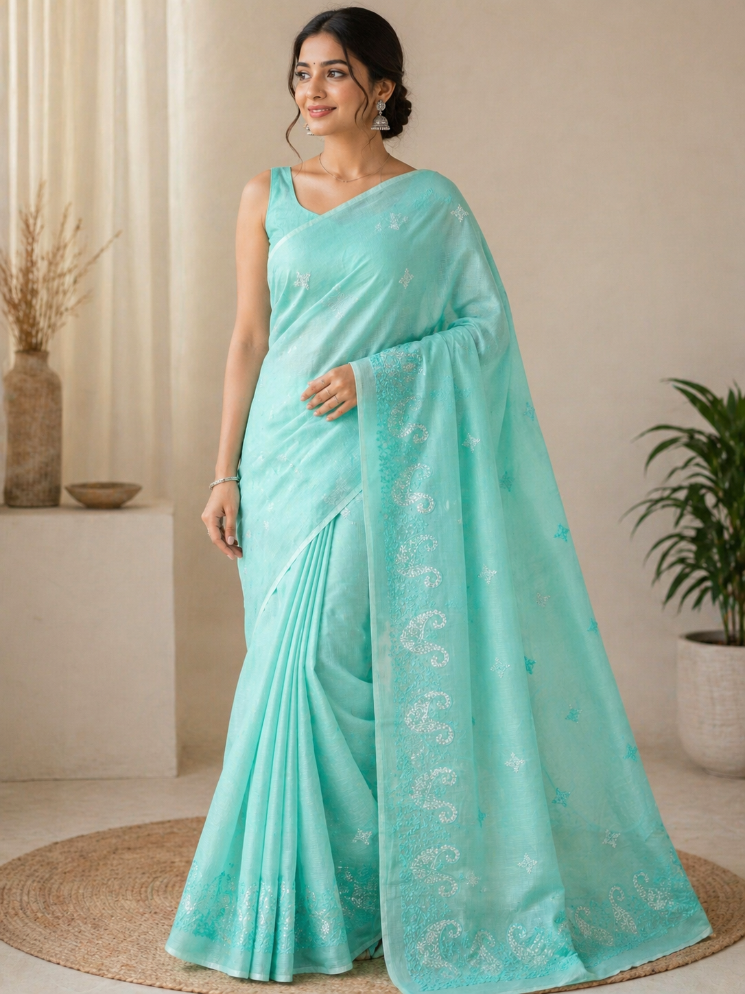 Luxury in Every Thread – Elegant Doriya Embroidery Saree