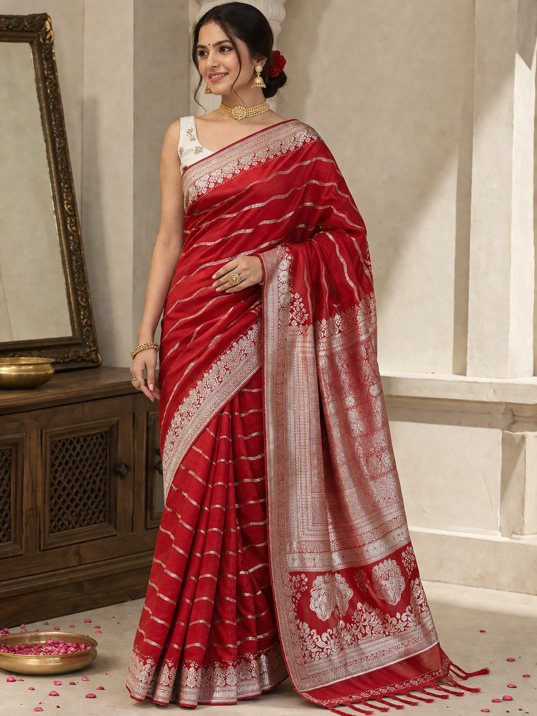 Elegant Russian Dola Partywear Saree – Grace in Every Detail