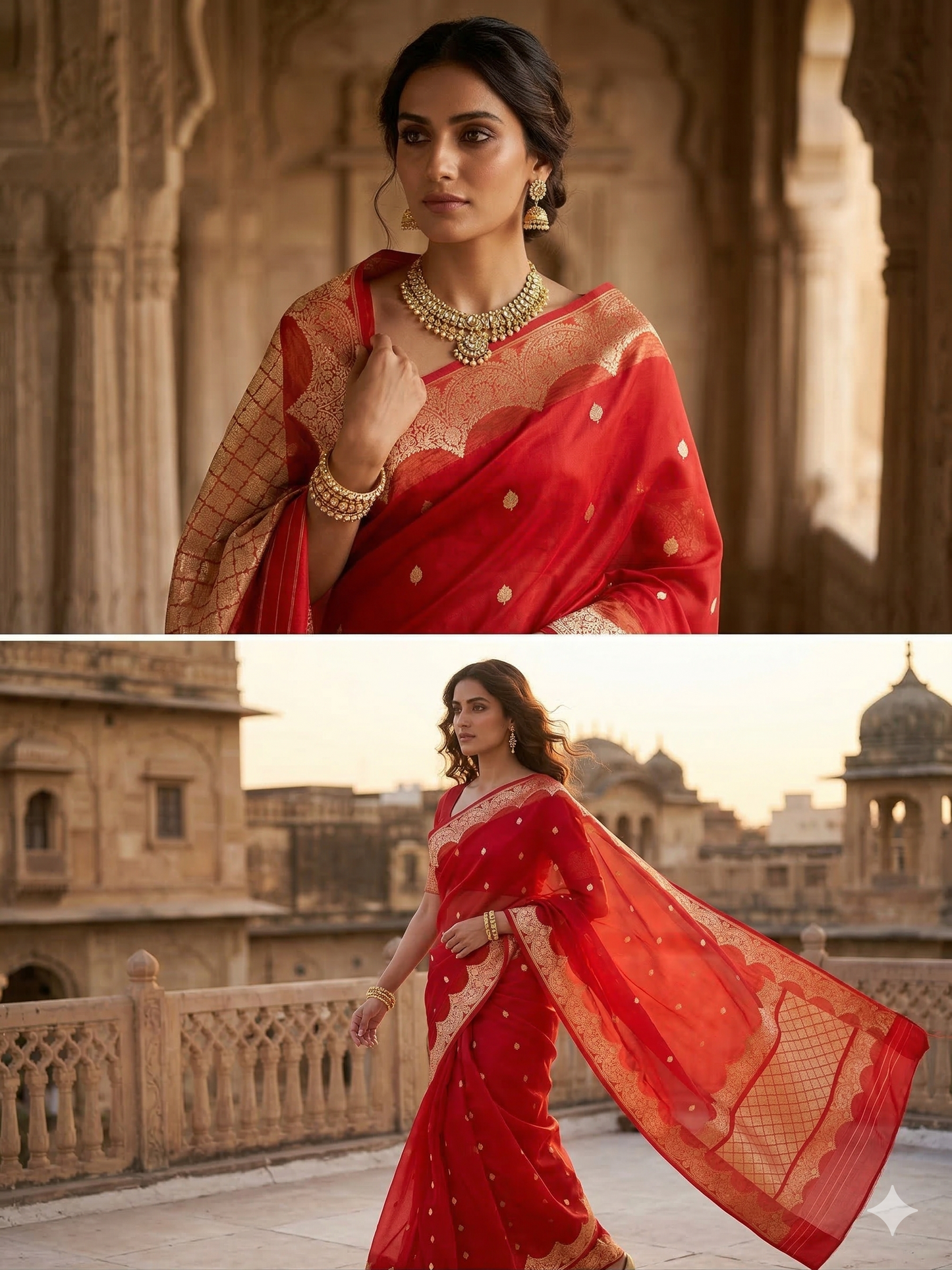 Banarasi Soft Kora Organza Silk Saree with All Over Weaving Design & Border Blouse | Lightweight Festive Organza Saree