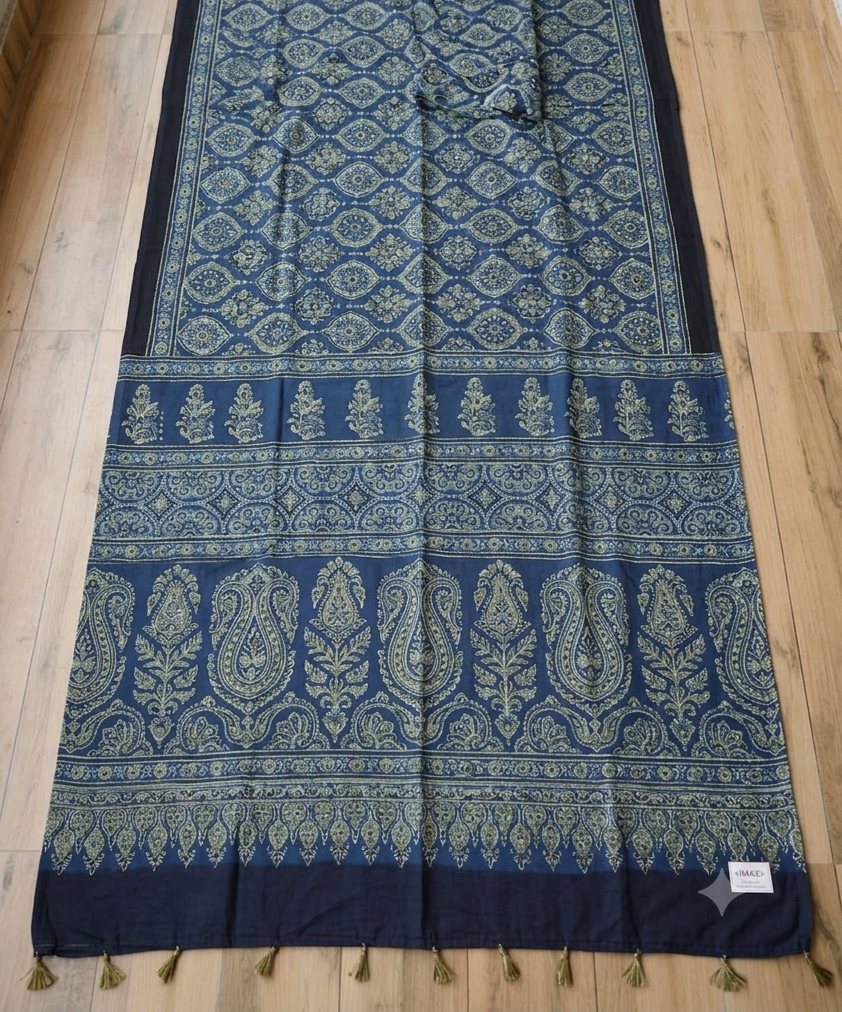 Blue Premium Modal Silk Digital Print Saree