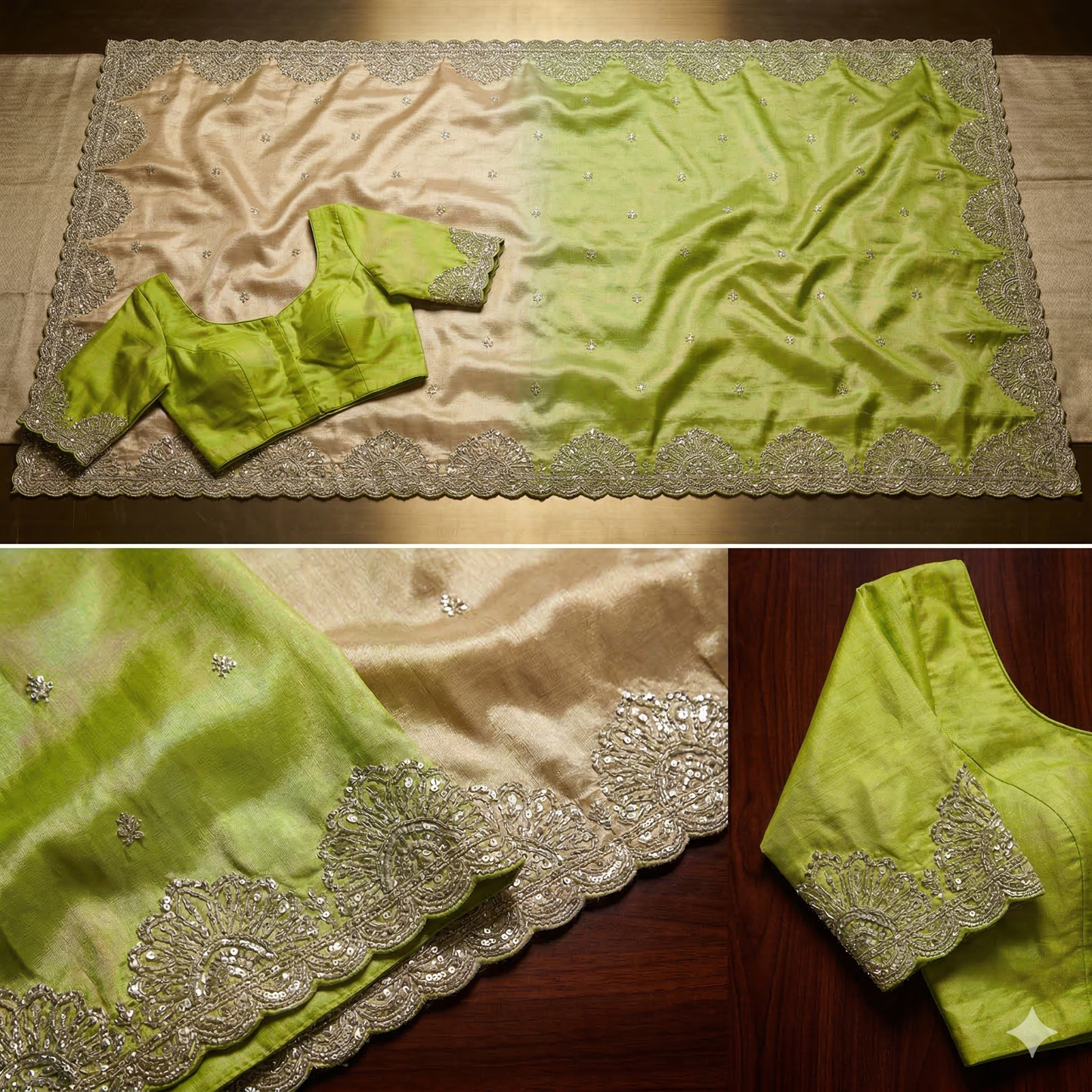 Soft Tissue Organza Silk Saree with Heavy Butta & Pita Work