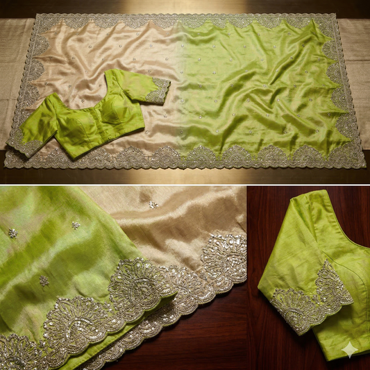 Soft Tissue Organza Silk Saree with Heavy Butta & Pita Work