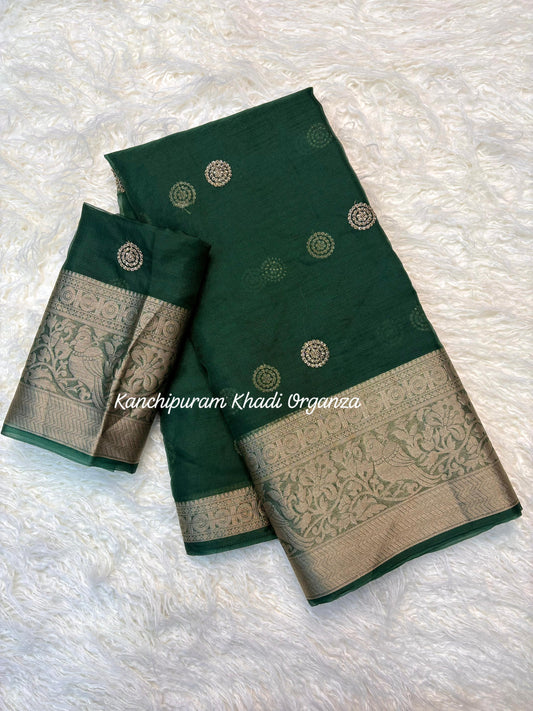 Sparrow Epic Khadi Organza Beads Work Saree