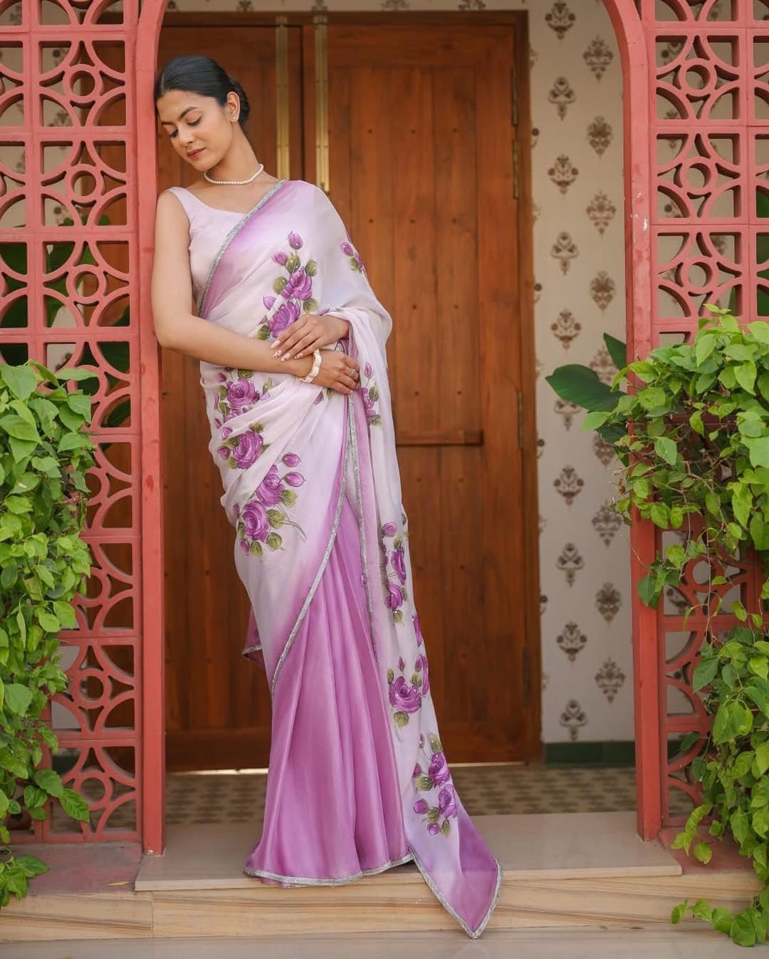 Designer Tebi Silk Half & Half Saree