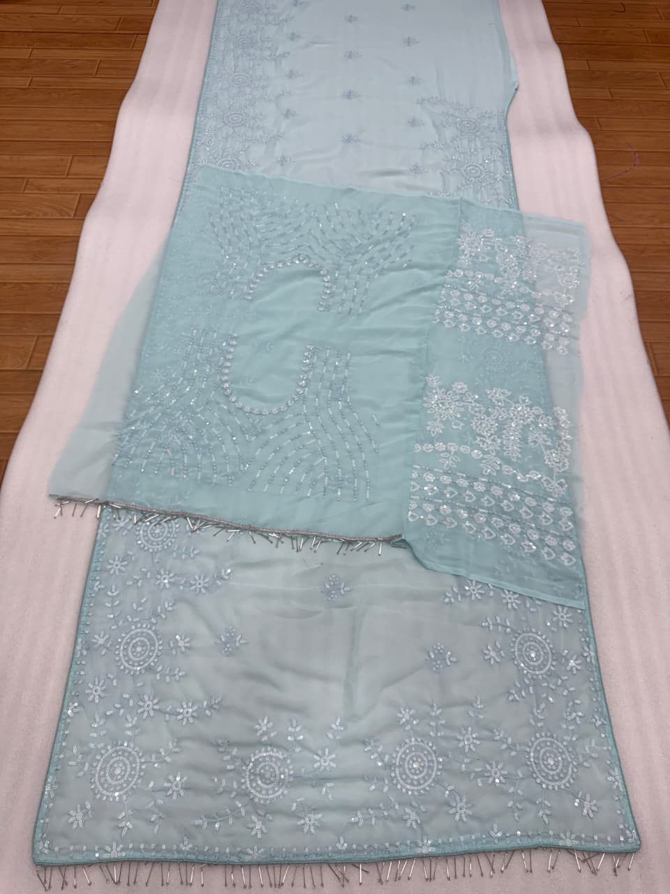 Elegant Faux Georgette Designer Saree with Heavy Embroidery