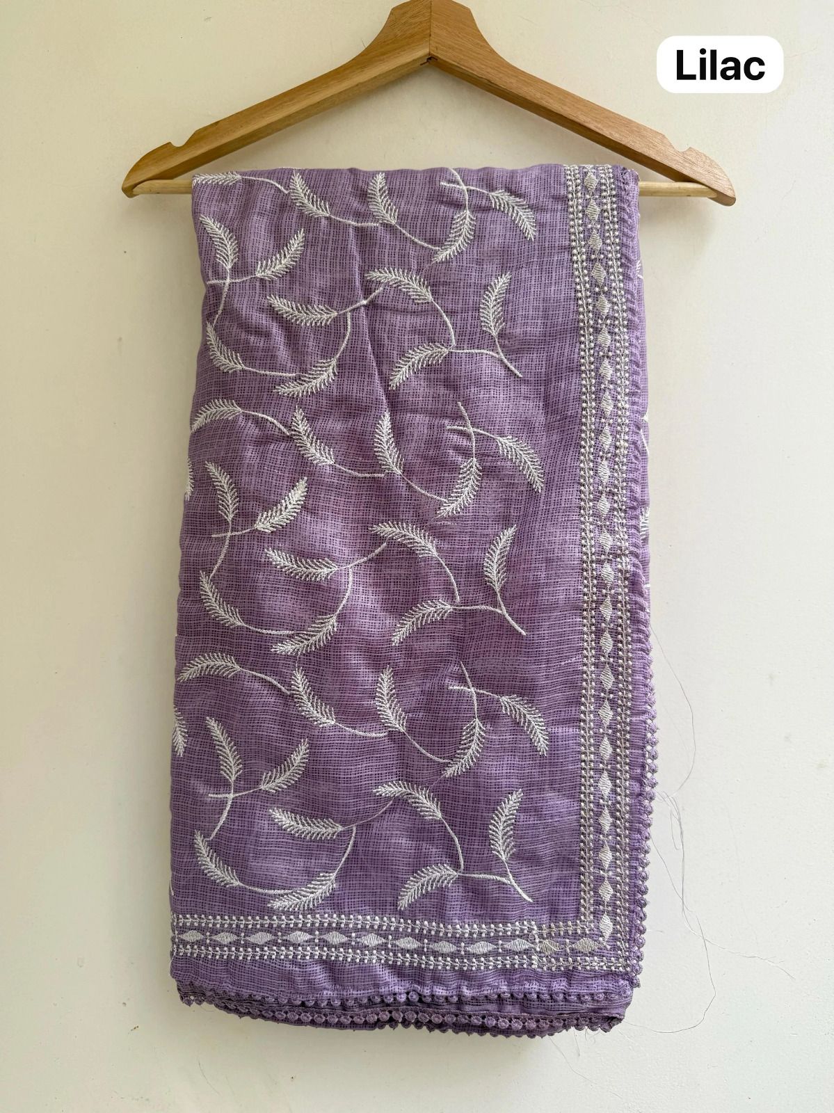 Premium Kota Doriya Saree with Heavy Zaal Leaf Work & GPO Lace Border
