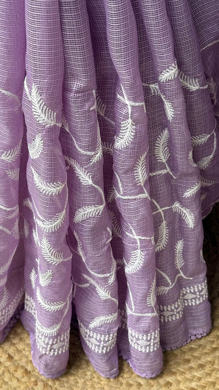 Premium Kota Doriya Saree with Heavy Zaal Leaf Work & GPO Lace Border