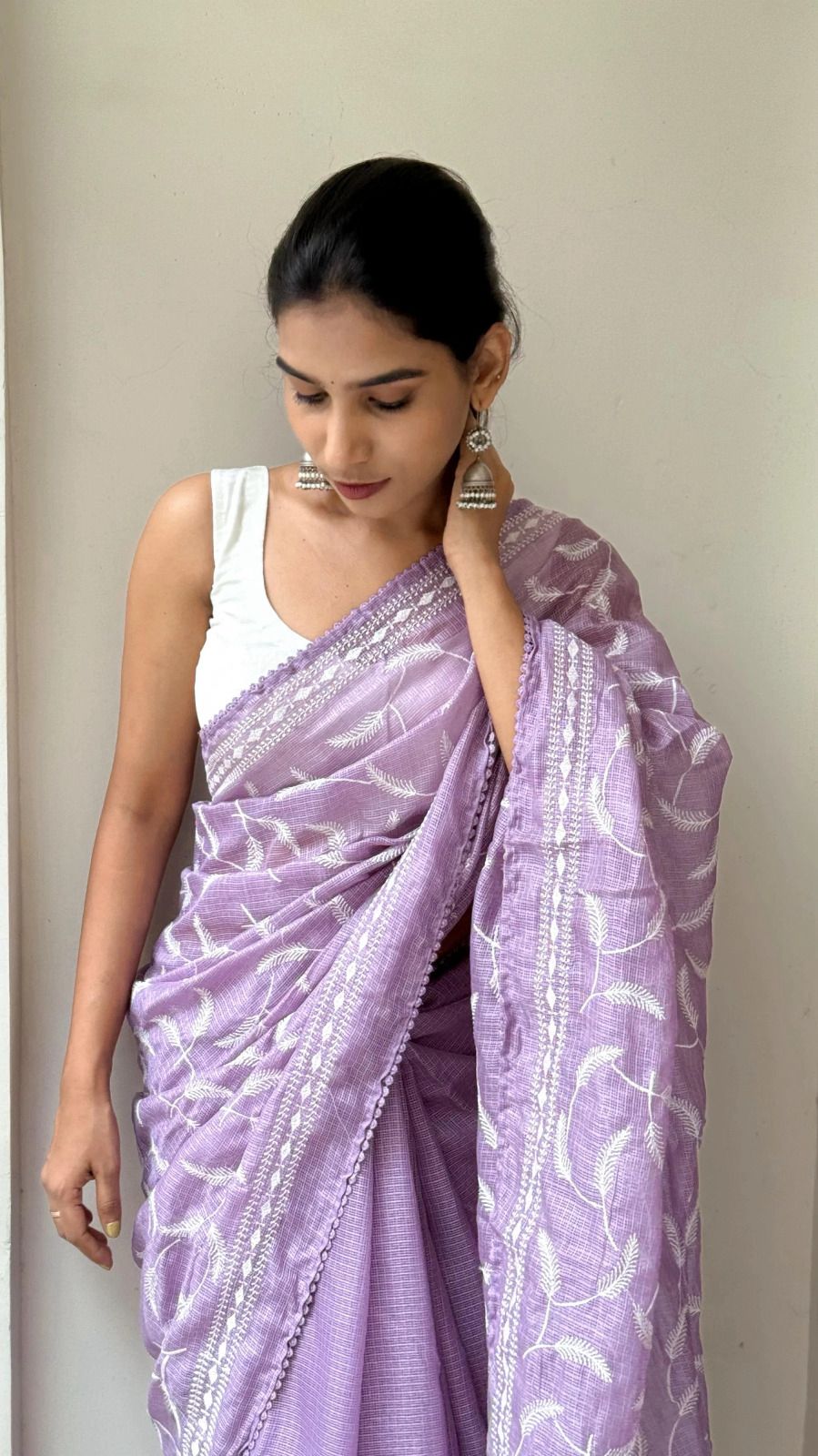 Premium Kota Doriya Saree with Heavy Zaal Leaf Work & GPO Lace Border