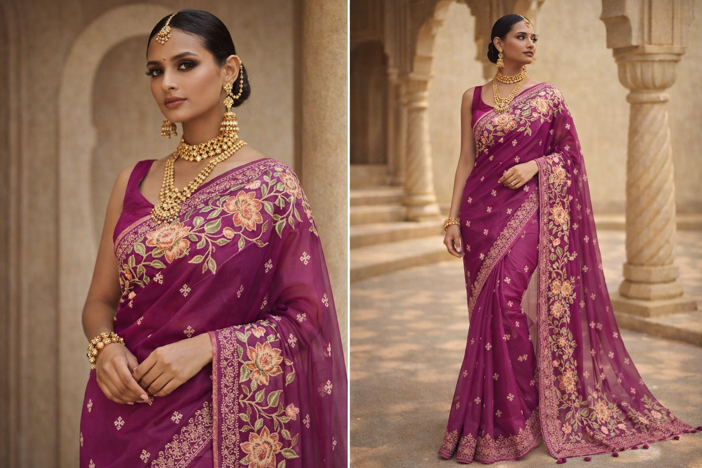 Banarasi Soft Organza Silk Saree – Chikankari Cutwork Elegance