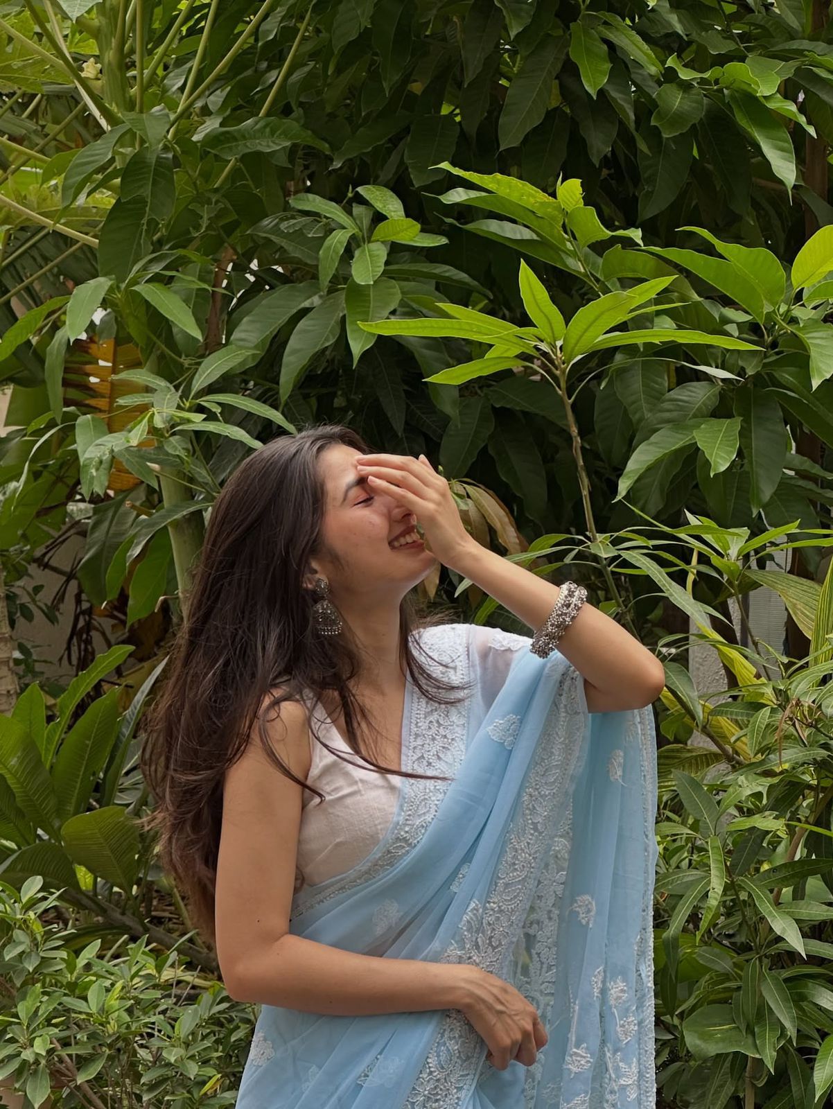 Elegant Georgette Chikankari Embroidery Saree