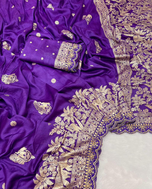 Pure Soft Russian Silk Designer Saree