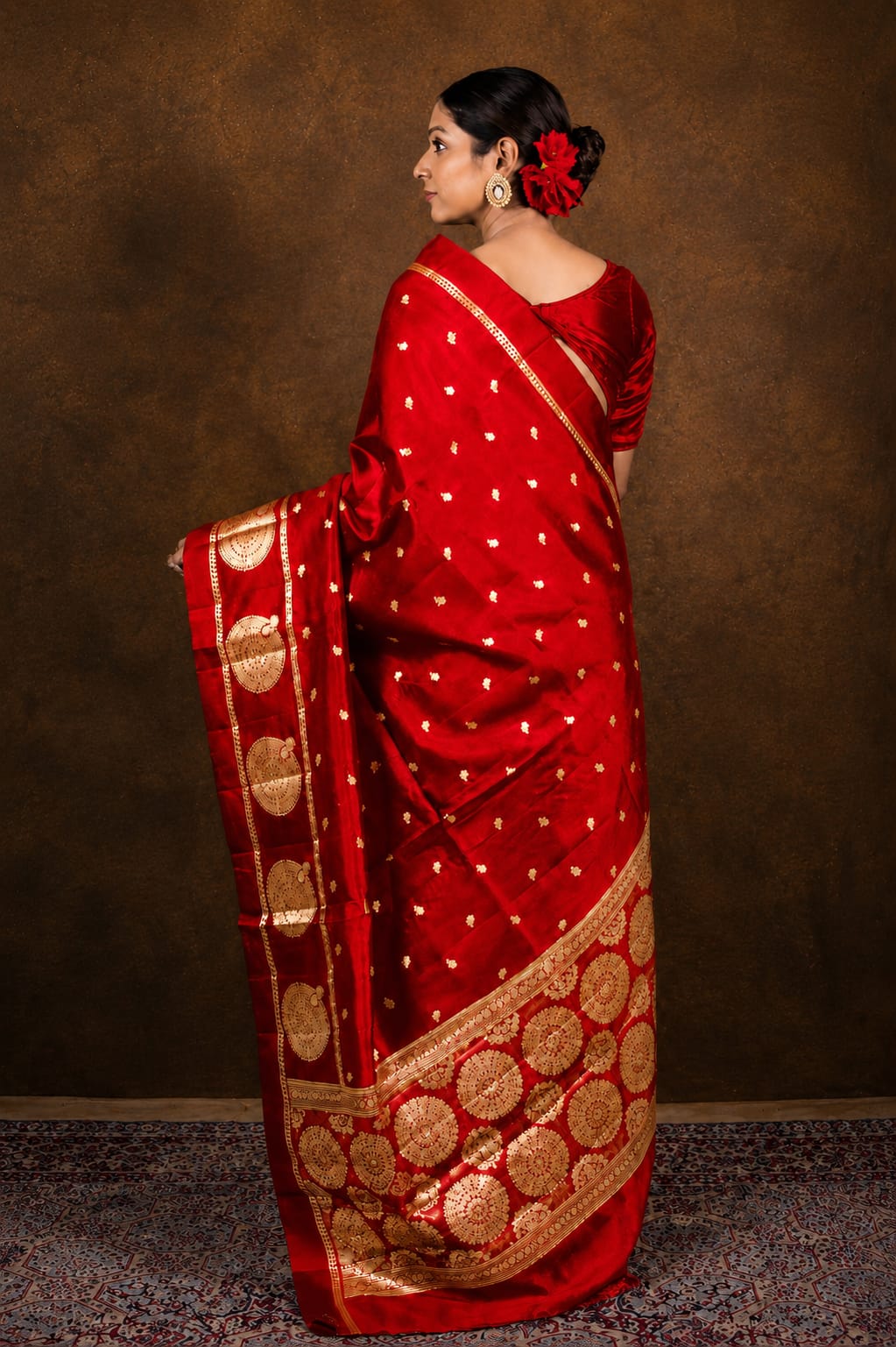 Red Banarasi Soft Semi Katan Silk Saree