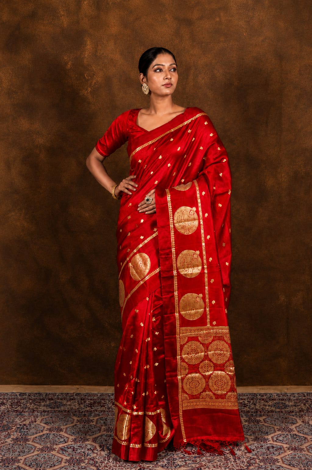 Red Banarasi Soft Semi Katan Silk Saree
