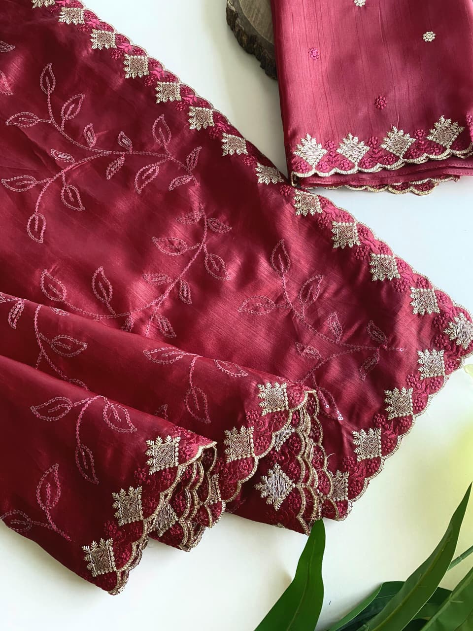 Pure Ruhi Silk Saree with Water Sequin Jaal Work