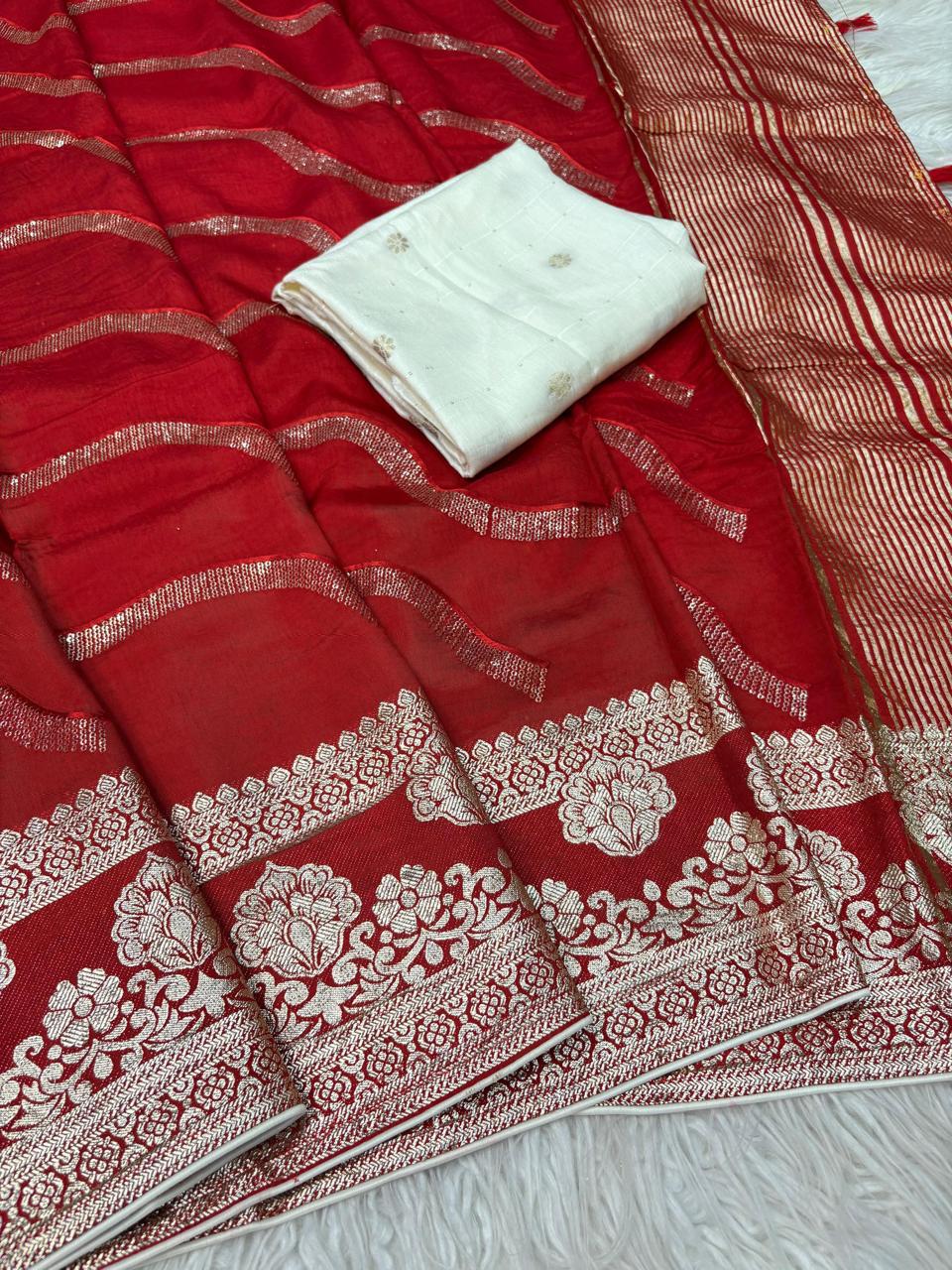 Elegant Russian Dola Partywear Saree – Grace in Every Detail