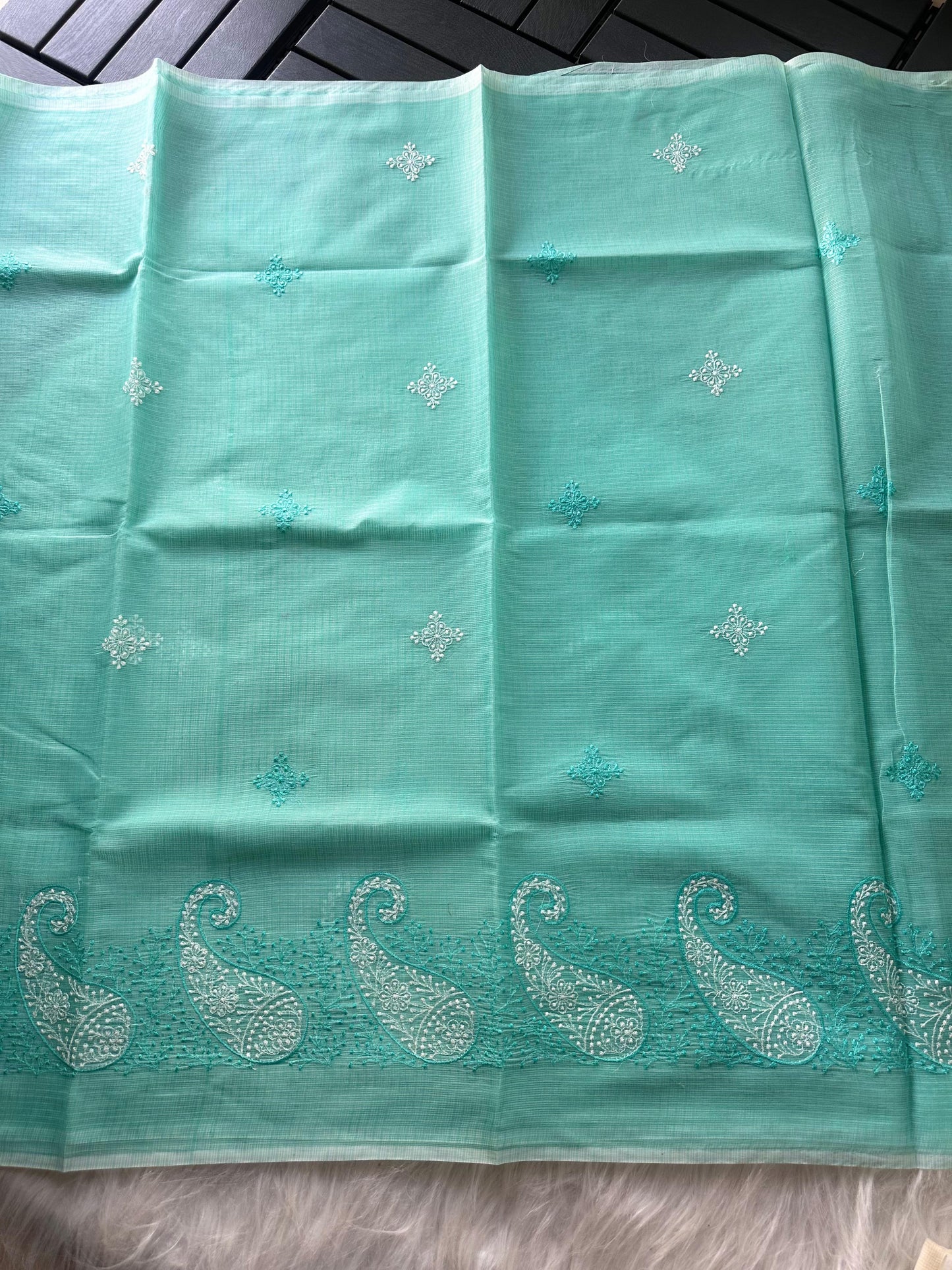Luxury in Every Thread – Elegant Doriya Embroidery Saree