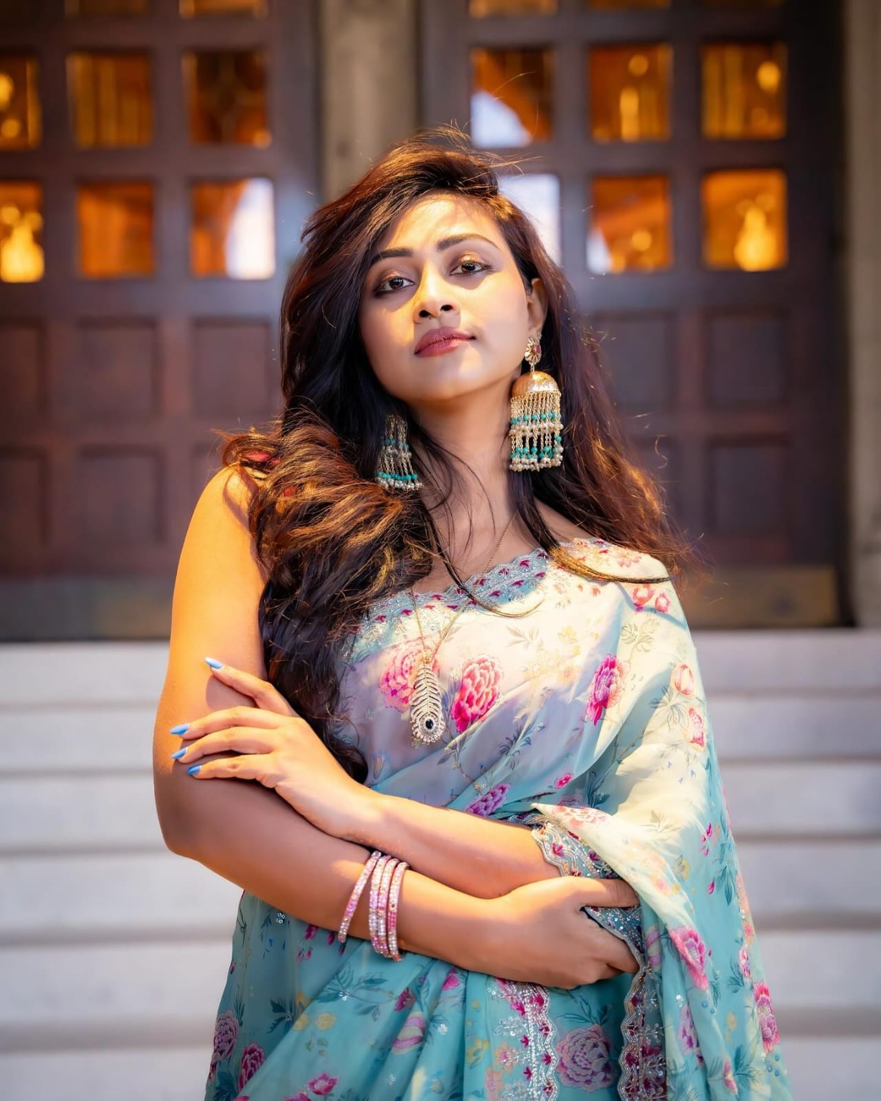 Elegant Soft Georgette Silk Saree with Designer Floral Print & Zari C-Pallu