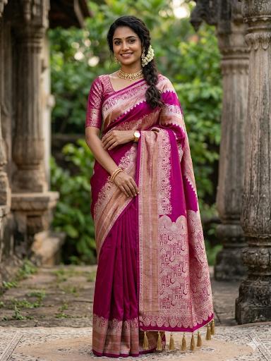 Khadi Crepe Tissue Paithani Silk Saree — Regal Wedding Collection