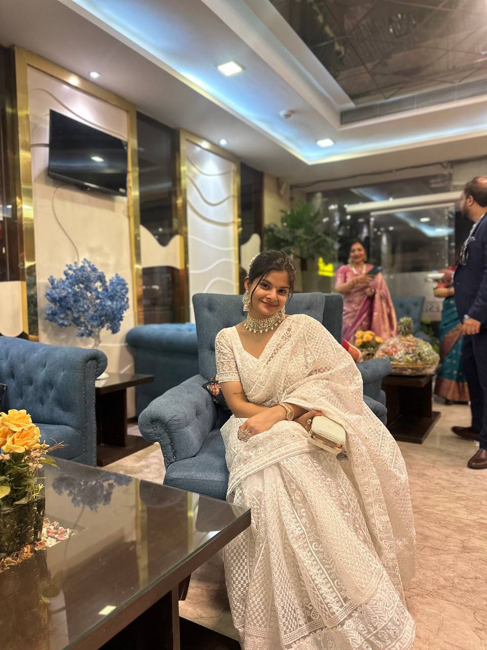 Pure Light Organza Embroidery Saree — Elegant Designer Collection