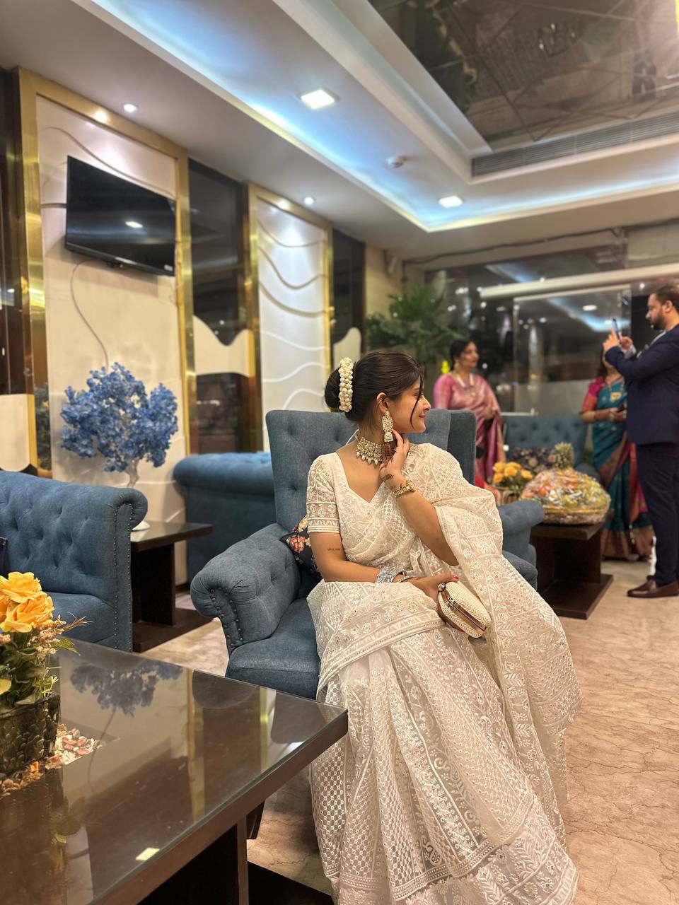 Pure Light Organza Embroidery Saree — Elegant Designer Collection