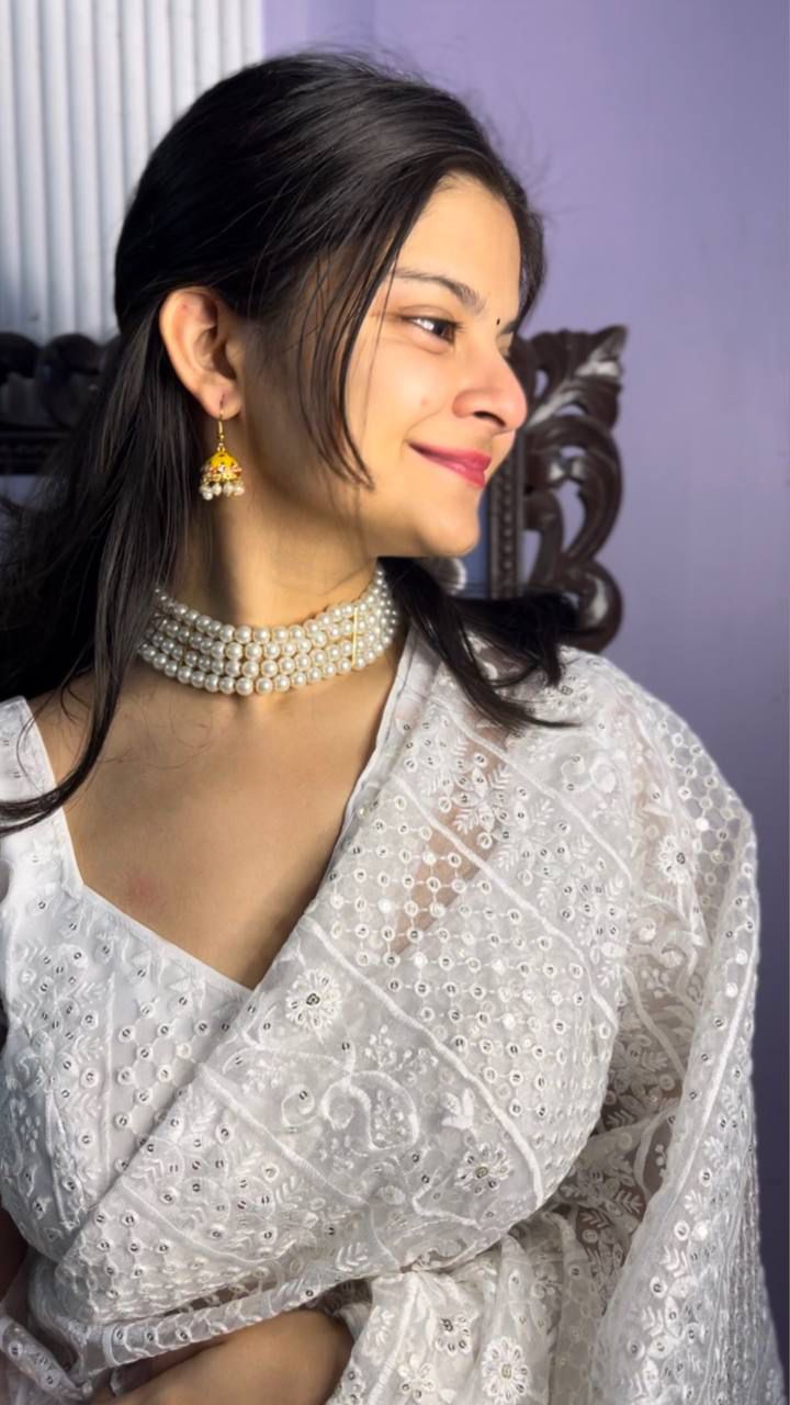 Pure Light Organza Embroidery Saree — Elegant Designer Collection