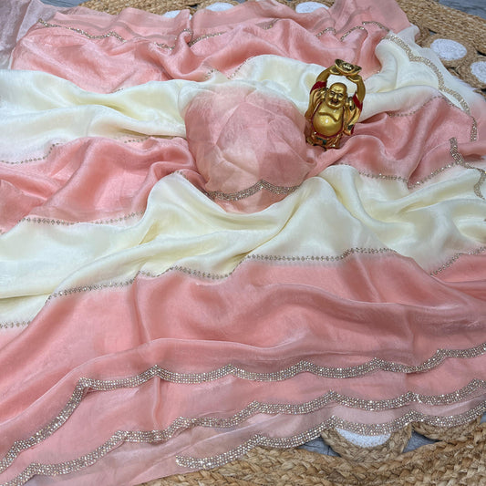 Elegant Space Silk Jarkhan Work Saree