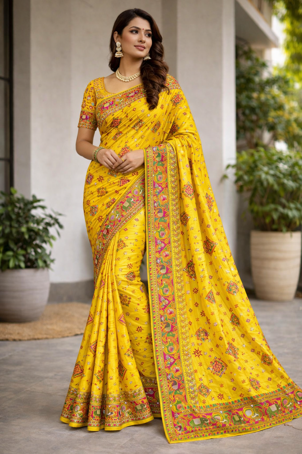 Pure Heavy Rajwada Pashmina Silk Minakari Patola Saree – Royal Elegance Redefined