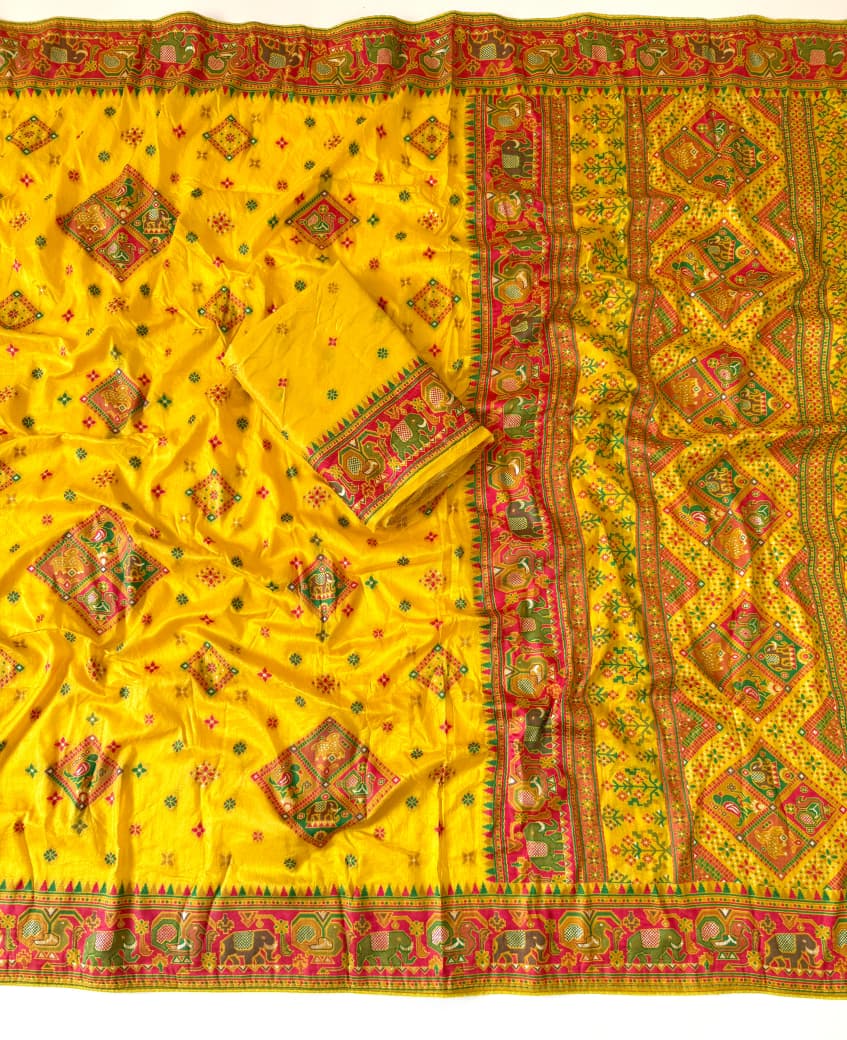 Pure Heavy Rajwada Pashmina Silk Minakari Patola Saree – Royal Elegance Redefined