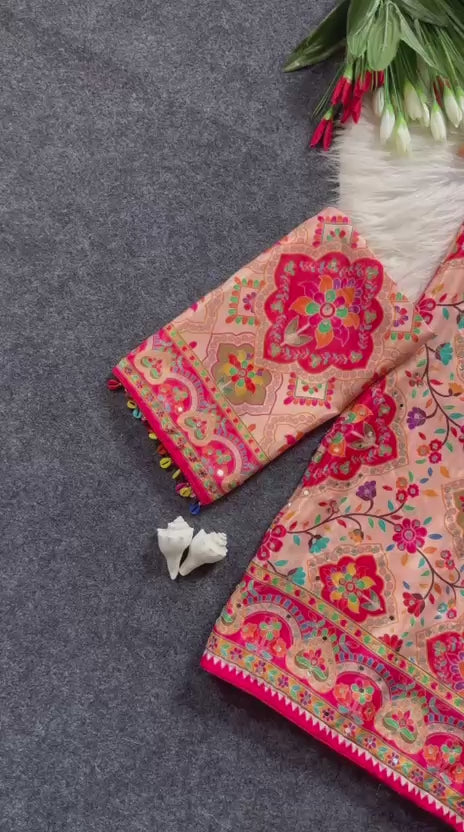 New Instagram Trending Ajrakh Saree Launch