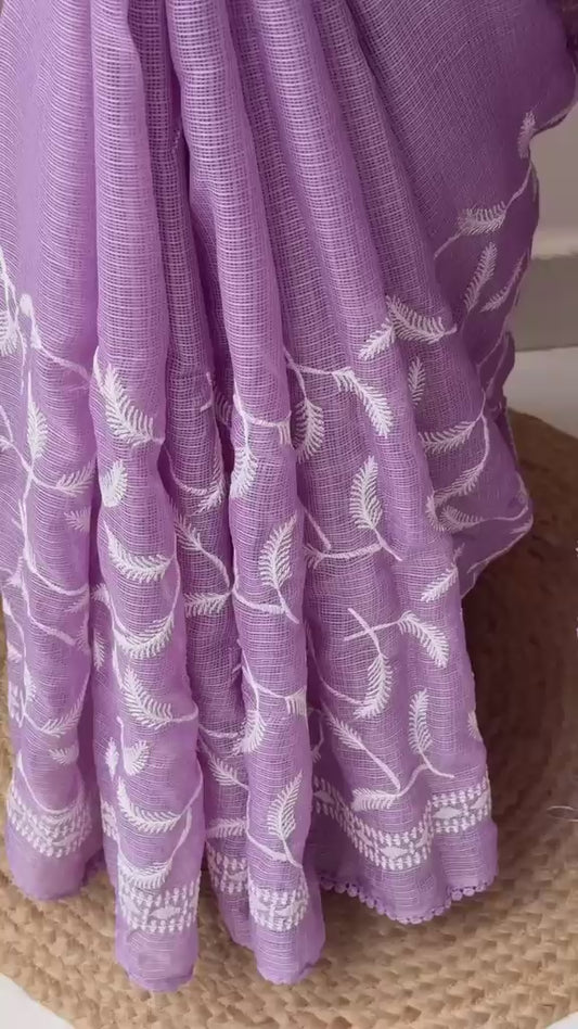 Premium Kota Doriya Saree with Heavy Zaal Leaf Work & GPO Lace Border